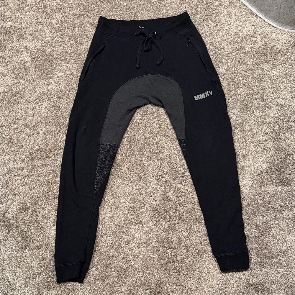Men's Black and Gray Joggers